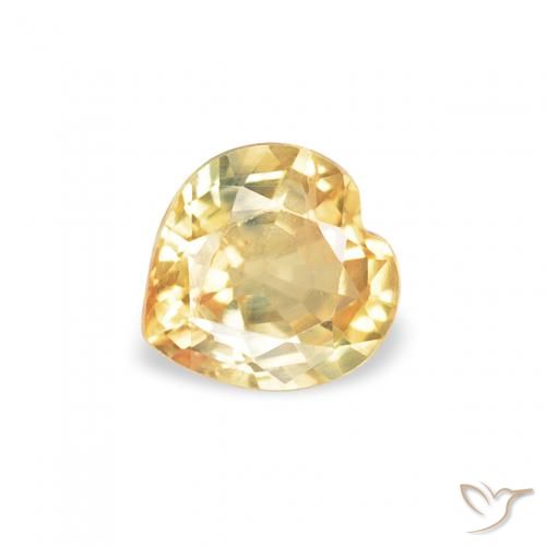 0.40ct Natural Dorado claro Zafiro, Corazón, VS