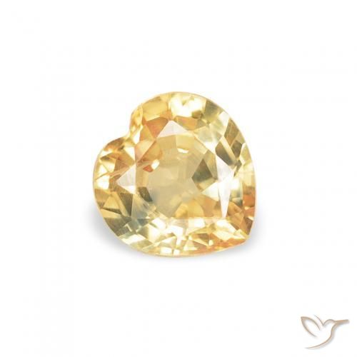 Zafiro Dorado claro natural de 0.40 ct, Corazón, VS