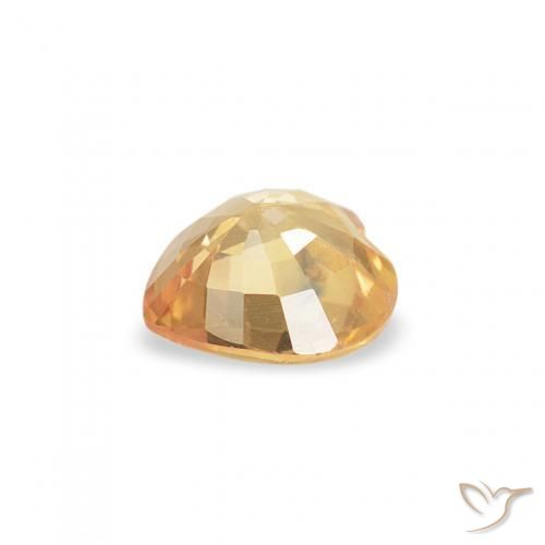 Zafiro Dorado claro natural de 0.40 ct, Corazón, VS
