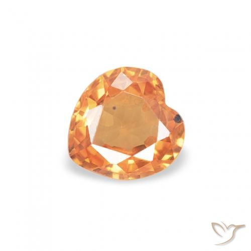 0.33ct Natural Naranja claro Zafiro, Corazón, VS