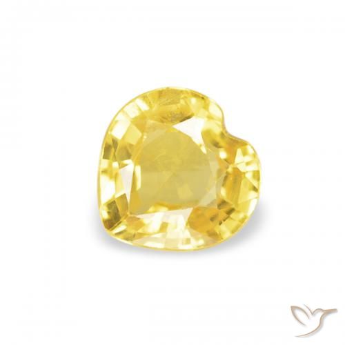 0.37ct Natural Amarillo medio Zafiro, Corazón, VS