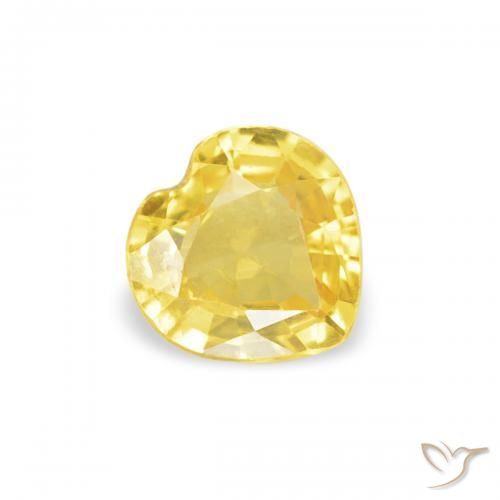 Zafiro Amarillo medio natural de 0.37 ct, Corazón, VS