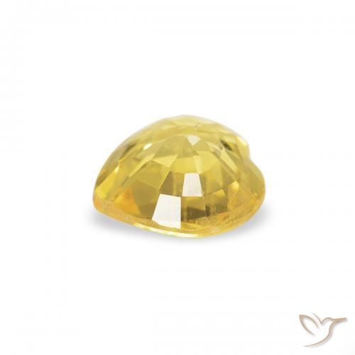 Zafiro Amarillo medio natural de 0.37 ct, Corazón, VS