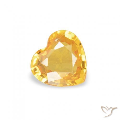 Zafiro Dorado medio natural de 0.37 ct, Corazón, VS