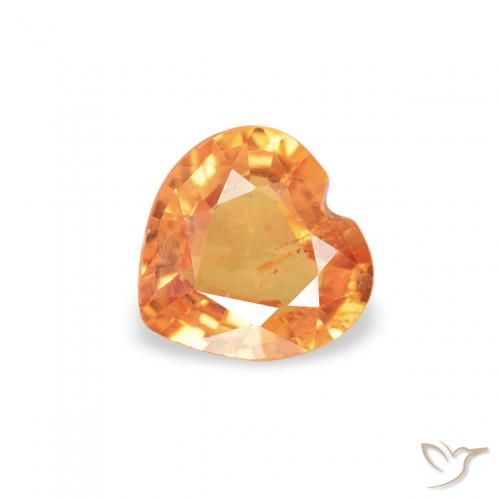 0.37ct Natural Naranja claro Zafiro, Corazón, VS