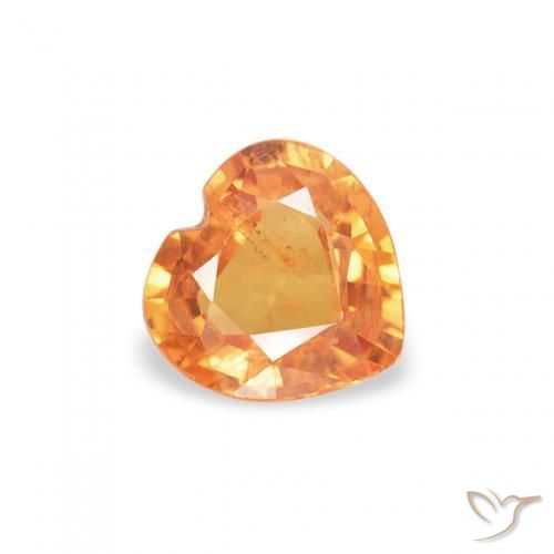 Zafiro Naranja claro natural de 0.37 ct, Corazón, VS