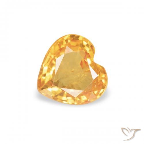0.38ct Natural Naranja medio Zafiro, Corazón, VS