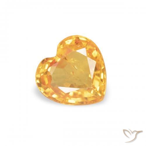 Zafiro Naranja medio natural de 0.38 ct, Corazón, VS