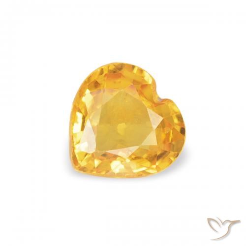 0.38ct Natural Dorado claro Zafiro, Corazón, VS