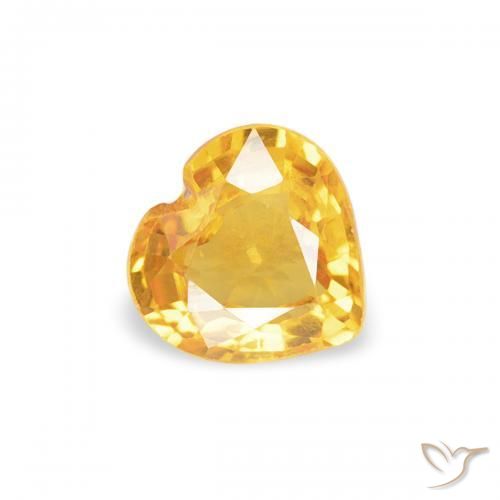 Zafiro Dorado claro natural de 0.38 ct, Corazón, VS