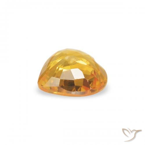 Zafiro Dorado claro natural de 0.38 ct, Corazón, VS