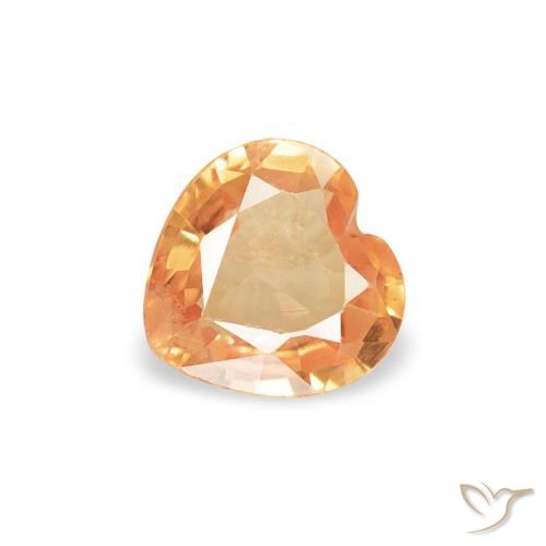 0.39ct Natural Naranja intenso Zafiro, Corazón, VS