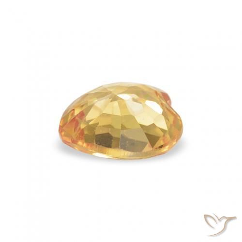 Zafiro Dorado natural de 0.49 ct, Corazón, VS