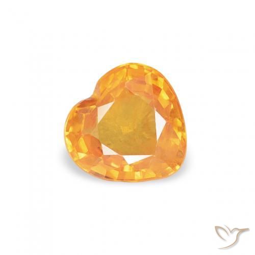 Zafiro Naranja medio natural de 0.42 ct, Corazón, VS