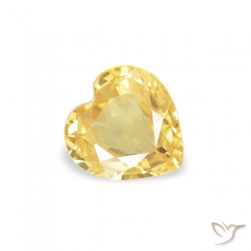 Zafiro Naranja dorado natural de 0.37 ct, Corazón, VS