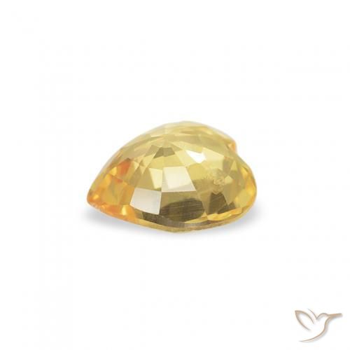 Zafiro Naranja dorado natural de 0.37 ct, Corazón, VS