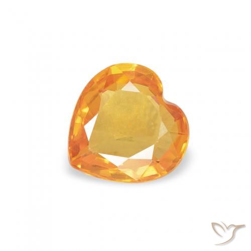 0.39ct Natural Naranja medio Zafiro, Corazón, VS