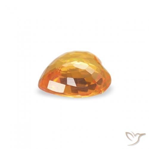 Zafiro Naranja medio natural de 0.39 ct, Corazón, VS