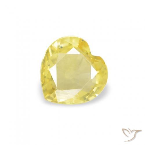 0.36ct Natural Amarillo claro Zafiro, Corazón, VS