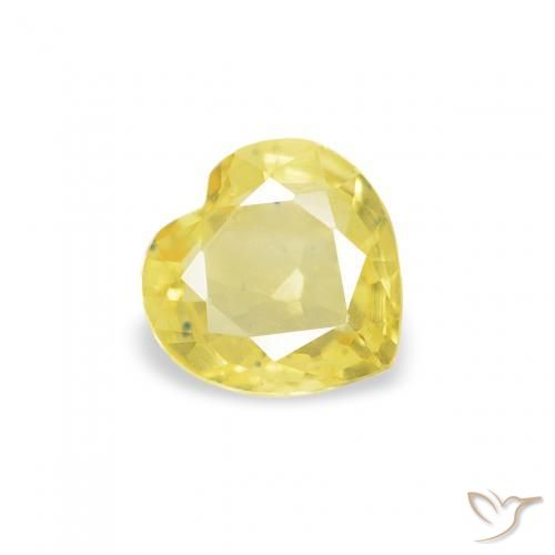 Zafiro Amarillo claro natural de 0.36 ct, Corazón, VS
