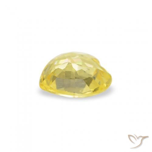 Zafiro Amarillo claro natural de 0.36 ct, Corazón, VS