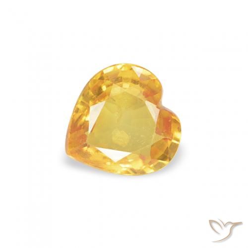 Zafiro Dorado natural de 0.38 ct, Corazón, VS
