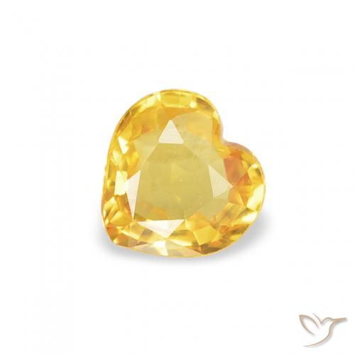 0.38ct Natural Dorado Zafiro, Corazón, VS