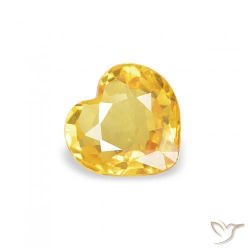 Zafiro Dorado natural de 0.38 ct, Corazón, VS