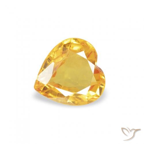 0.37ct Natural Dorado Zafiro, Corazón, VS
