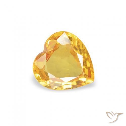 Zafiro Dorado natural de 0.37 ct, Corazón, VS