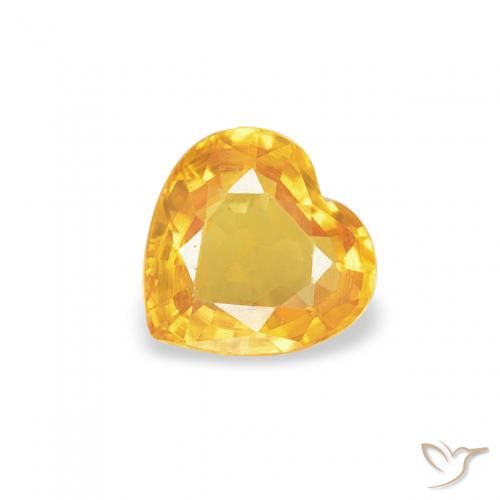 0.40ct Natural Dorado Zafiro, Corazón, VS