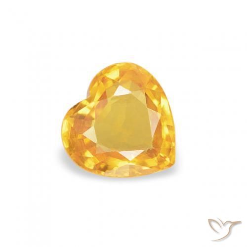 Zafiro Dorado natural de 0.40 ct, Corazón, VS