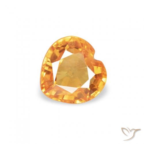 0.42ct Natural Dorado naranja Zafiro, Corazón, VS