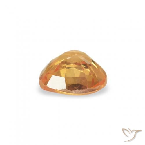 Zafiro Dorado naranja natural de 0.42 ct, Corazón, VS