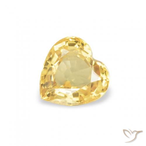 0.43ct Natural Dorado medio Zafiro, Corazón, VS