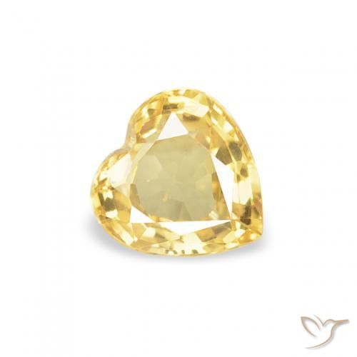 Zafiro Dorado medio natural de 0.43 ct, Corazón, VS
