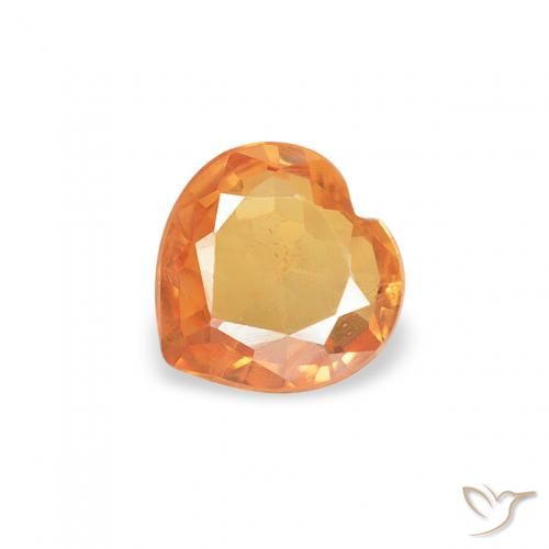 0.34ct Natural Naranja medio Zafiro, Corazón, VS