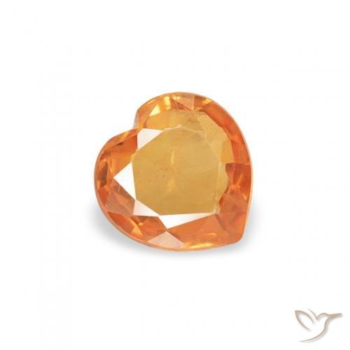Zafiro Naranja medio natural de 0.34 ct, Corazón, VS