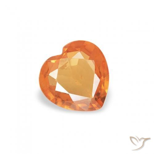 0.30ct Natural Naranja albaricoque Zafiro, Corazón, VS