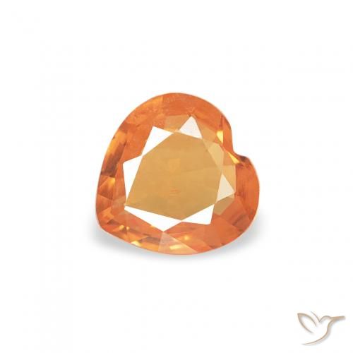 Zafiro Naranja albaricoque natural de 0.30 ct, Corazón, VS