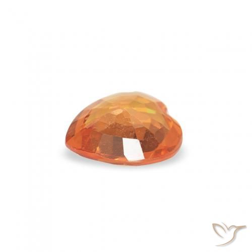 Zafiro Naranja albaricoque natural de 0.30 ct, Corazón, VS