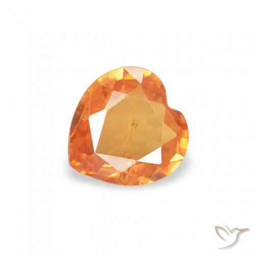 0.35ct Natural Naranja claro Zafiro, Corazón, VS