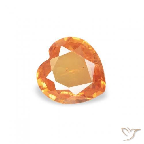 Zafiro Naranja claro natural de 0.35 ct, Corazón, VS