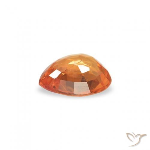 Zafiro Naranja claro natural de 0.35 ct, Corazón, VS