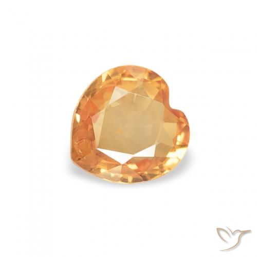 0.36ct Natural Naranja miel Zafiro, Corazón, VS