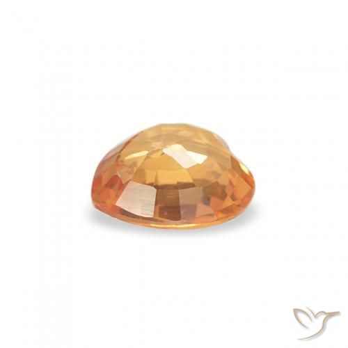 Zafiro Naranja miel natural de 0.36 ct, Corazón, VS