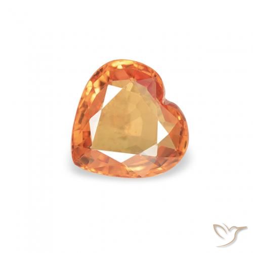 0.38ct Natural Naranja claro Zafiro, Corazón, VS