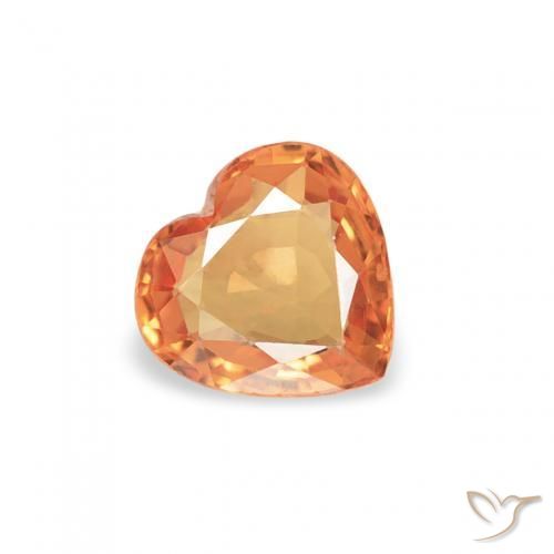 Zafiro Naranja claro natural de 0.38 ct, Corazón, VS