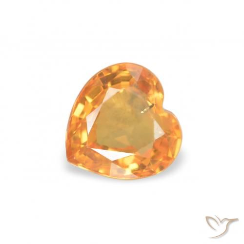 0.47ct Natural Naranja medio Zafiro, Corazón, VS