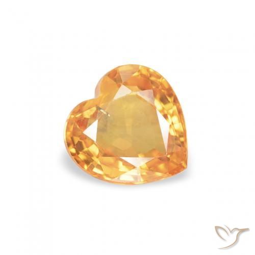 Zafiro Naranja medio natural de 0.47 ct, Corazón, VS